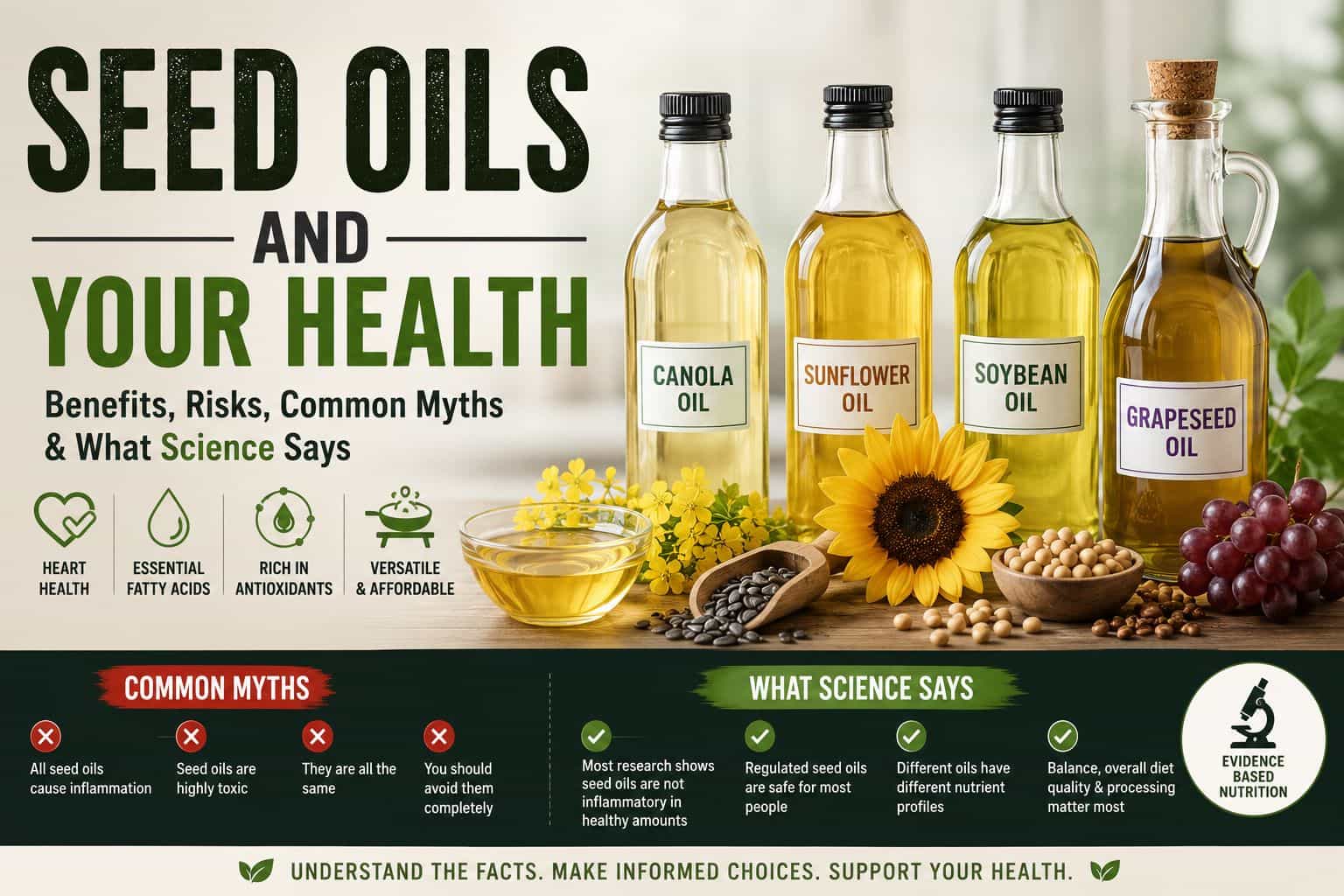 Seed Oils and Your Health: Benefits, Risks, Common Myths & What Science Says